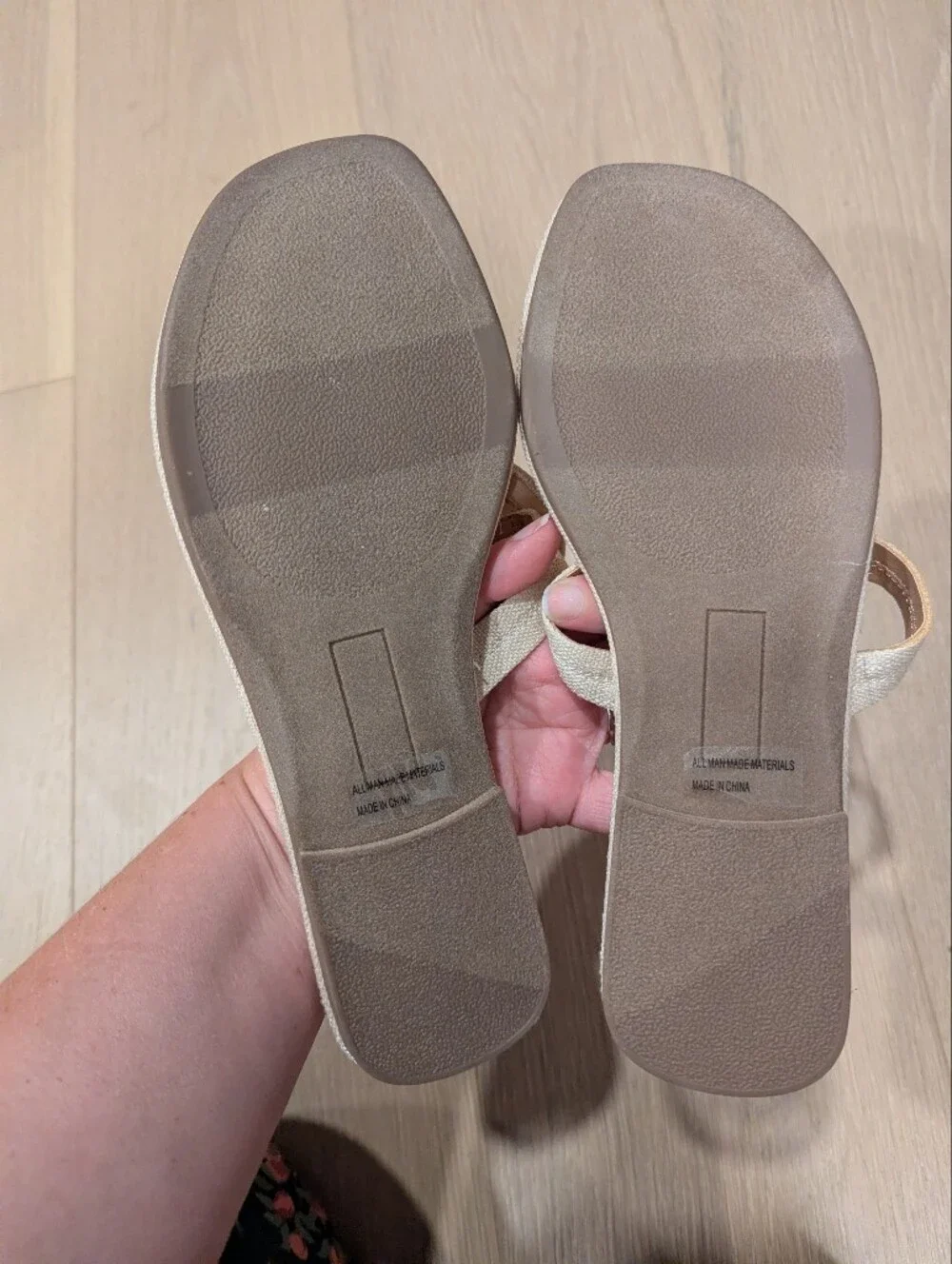 Dolce Vita Cream Floral Toe-Post Sandals